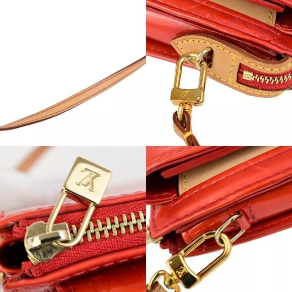 LOUIS VUITTON LV Motto Shoulder Bag Monogram Vernis Leather Red - Picture 6 of 16